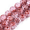 Handmade Millefiori Glass Beads Strands, Round, Flamingo, 10mm, Hole: 1.2mm, about 36~38pcs/strand, 13.78 inch~14.88 inch(35cm~37.8cm)