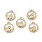 Brass Micro Pave Cubic Zirconia Pendants, Cadmium Free & Nickel Free & Lead Free, with Shell and Jump Rings, Real 18K Gold Plated, Angel & Fairy, 18x15.5x3mm, Hole: 3mm