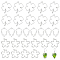 30Pcs 3 Style Alloy Pendants, Mixed Shapes, Platinum, 31.5~44x23.5~33.5~3.5mm, Hole: 3mm, 10pcs/style