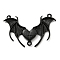 Alloy Chandelier Component Links, 3-Loops, Cross with Bat Wings, Electrophoresis Black, 26x40x3.5mm, Hole: 1.6mm & 1.4mm