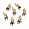 Brass Micro Pave Cubic Zirconia Pendants, Cadmium Free & Lead Free, Bear Charms, Golden, Mixed Color, 31x16x5.5mm, Hole: 4x2.5mm