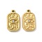 304 Stainless Steel Pendants, with Rhinestone, Golden, Eye Charm, Rectangle, 16.5x9.5x3mm, Hole: 1.5mm