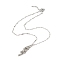 Tarnish Resistant 304 Stainless Steel Link Chain Macrame Pouch Empty Stone Holder for Pendant Necklaces Making, with Lobster Claw Clasp, Stainless Steel Color, 17-3/4 inch(45cm)