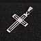 Tarnish Resistant 201 Stainless Steel Cross Pendants, Stainless Steel Color, 41x24x1.5mm, Hole: 4x9mm