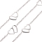 Tarnish Resistant 304 Stainless Steel Heart Link Cable Chains, Soldered, with Spool, Stainless Steel Color, 3x2x0.5mm