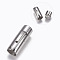 Tarnish Resistant 304 Stainless Steel Bayonet Clasps, Stainless Steel Color, 32x12mm, Hole: 10mm