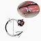 Claw Cone 304 Stainless Steel Cubic Zirconia Hoop Lip Rings, Stainless Steel Color, Dark Red, Inner Diameter: 10mm, Pin: 1.2mm, Head: 3mm