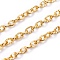 Iron Textured Cable Chains, Unwelded, with Spool, Golden, 4.2x3x0.8mm, about 328.08 Feet(100m)/roll