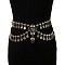 Alloy & Rhinestone & Plastic Pearl Double Layer Coin Tassel Waist Belly Chains for Dancer, Antique Golden, 20.08 inch(51cm)