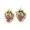 Brass Micro Pave Cubic Zirconia Pendants, with Enamel, Strawberry Charms, Long-Lasting Plated, Cadmium Free & Lead Free, Rack Plating, with Jump Ring, Real 18K Gold Plated, 17x13x4mm, Hole: 3.5mm