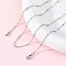 Brass Satellite Chains Necklaces for Women, with 304 Stainless Steel Lobster Clasp, Rack Plating, Lead Free & Cadmium Free, Long-Lasting Plated, Platinum, 17.72 inch(45cm)