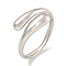 Non-Tarnish 304 Stainless Steel Teardrop Open Cuff Ring for Women, Stainless Steel Color, Inner Diameter: 18mm