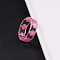 Transparent Resin Finger Rings, Flower, Deep Pink, Inner Diameter: 16mm