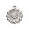 Non-Tarnish 304 Stainless Steel Pendants, Flower, Stainless Steel Color, 21x18x3mm, Hole: 2mm