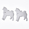 Tarnish Resistant 304 Stainless Steel Pendants, Silhouette Charms, Laser Cut, Dog, Stainless Steel Color, 30x25x1.5mm, Hole: 2mm