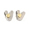 Brass Beads, Cadmium Free & Lead Free, Platinum & Golden, Letter V, 10.5x10x7.5mm, Hole: 5x4mm