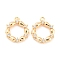 Brass Micro Pave Cubic Zirconia Pendants, Cadmium Free & Nickel Free & Lead Free, Ring, Real 18K Gold Plated, 15x13x3mm, Hole: 1.2mm