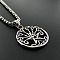 Stainless Steel Hollow Pentagram Tree of Life Pendant Punk Hip-hop Necklaces for Men, Stainless Steel Color