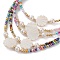 Natural Shell Beaded Necklaces, with Mixed Style Glass Seed Beads, Natural Pearl & Brass Round Beads, Golden, Mixed Color, 15.74 inch(40cm)