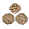 Handmade Reed Cane/Rattan Woven Beads, For Making Straw Earrings and Necklaces, No Hole/Undrilled, Flower, BurlyWood, 55~60x54~64x3~5mm