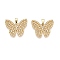 Brass Micro Pave Cubic Zirconia Pendants, Cadmium Free & Lead Free, Butterfly Charms, Real 18K Gold Plated, 19x22x2.5mm, Hole: 2.5x5mm