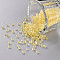 11/0 Grade A Round Glass Seed Beads, Transparent Inside Colours, AB Color Plated, Light Khaki, 2.3x1.5mm, Hole: 1mm, about 48500pcs/pound