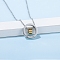 Elegant Stainless Steel Moissanite Ring Love You Pendant Necklaces for Women, Stainless Steel Color, 15.75 inch(40cm)