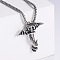 Retro Rock Punk Men's Dragon Sword 304 Stainless Steel Pendant Necklaces, Stainless Steel Color