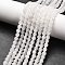 Natural White Jade Bead Strands, Faceted, Round, White, 4mm, Hole: 1mm, about 88~89pcs/strand, 14.37~14.57 inch(36.5~37cm)