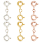 6Pcs 3 Colors 925 Sterling Silver Spring Ring Clasps, Double Clips with 925 Stamp, Mixed Color, 19.5mm, 2pcs/color