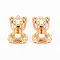 Brass Pendants, Nickel Free, Bear, Real 18K Gold Plated, 19x11.5x5mm, Hole: 1mm