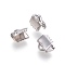 Tarnish Resistant 304 Stainless Steel Ribbon Crimp Ends, Rectangle, Stainless Steel Color, 6x6mm, Hole: 1mm