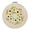 Embroidery Kit, DIY Cross Stitch Kit, with Embroidery Hoops, Needle & Cloth with Sunflower Pattern, Colored Thread, Instruction, Sunflower Pattern, 21.4x21x0.03cm, 1color/line, 7color