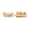 Brass Multi-Strand Links, Cadmium Free & Nickel Free & Lead Free, with Glass, Bowknot, Real 18K Gold Plated, 4x10x5mm, Hole: 1.2mm