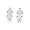 Non-Tarnish 201 Stainless Steel Pendants, Girl, Stainless Steel Color, 18x7.5x1mm, Hole: 1.4mm