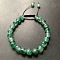 Green Floating Flower Agate Natural Stone Double Flat Knot Bracelet Pull Rope Adjustable Crystal Handmade Bracelet