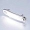 Tarnish Resistant 304 Stainless Steel Slide Charms, Rectangle, Stainless Steel Color, 37x8x6mm, Hole: 3x5.5mm