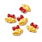 Christmas Theme Opaque Resin Pendants, with Platinum Tone Iron Findings, Christmas Bell, Gold, 21x22x7mm, Hole: 2mm