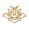 304 Stainless Steel Pendants, Lotus Charm, Laser Cut, Ion Plating(IP), Real 18K Gold Plated, 30x39x1.5mm, Hole: 2mm