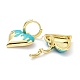 Серьги-кольца Heart Real 18k позолоченной латуни с эмалью EJEW-P192-01G-3