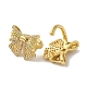 Серьги-каффы из латуни с микропаве из кубического циркония EJEW-R162-22G-2