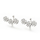 Серьги-каффы с цветком из прозрачного кубического циркония EJEW-G295-08P-1