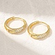Серьги-кольца из латуни с микропаве из кубического циркония EJEW-H143-25G-3