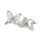 Серьга-пусет из латуни с эмалью и фианитами KK-Q820-06P-2