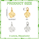 40шт 2 цвета латунные подвески KK-BC0014-04-2