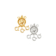 2 комплект 2-х цветных латунных застежек-коробочек KK-NB0003-74-7