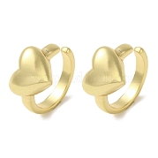 Латунные серьги-каффы в форме сердца с покрытием стойки EJEW-P280-20G