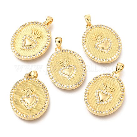 Латунные микропаве прозрачные подвески с фианитом ZIRC-O036-33G-1