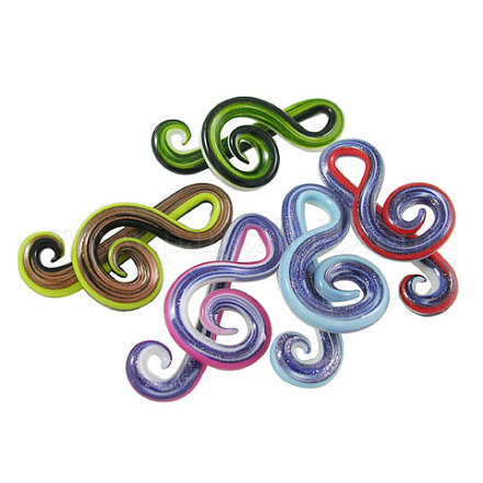 Ручной работы Lampwork стеклянные большие кулоны X-SLSP036J-1