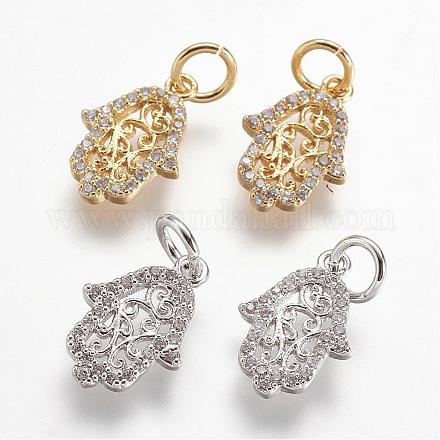 Латунные микро проложить кубического циркония подвески ZIRC-G079-03-NR-1
